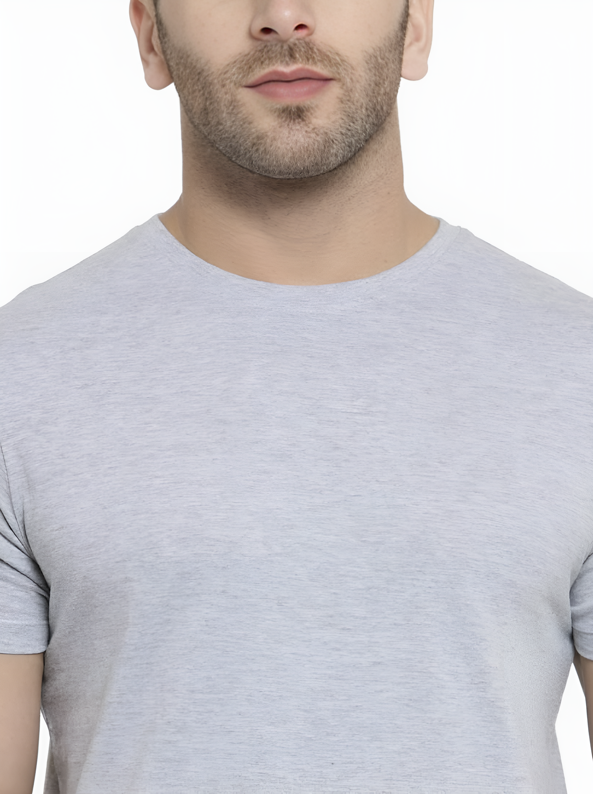 Men’s Light Grey Slim Fit Crew Neck T-Shirt – Casual Comfort Essential