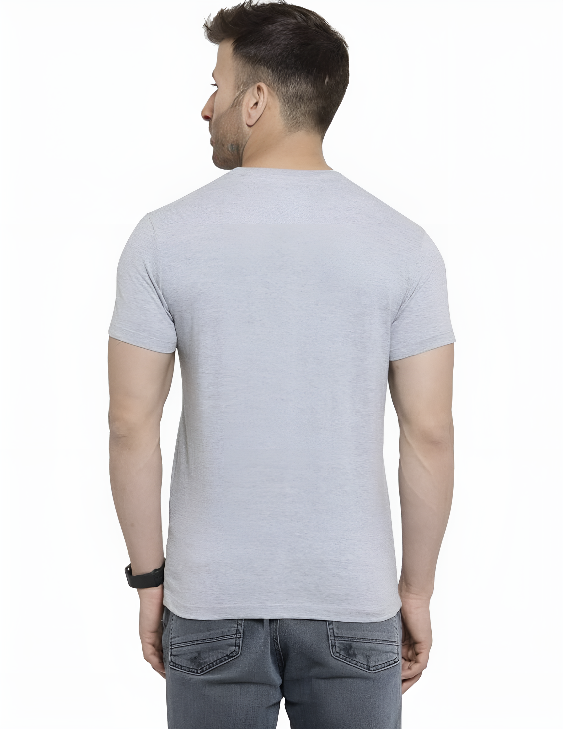 Men’s Light Grey Slim Fit Crew Neck T-Shirt – Casual Comfort Essential