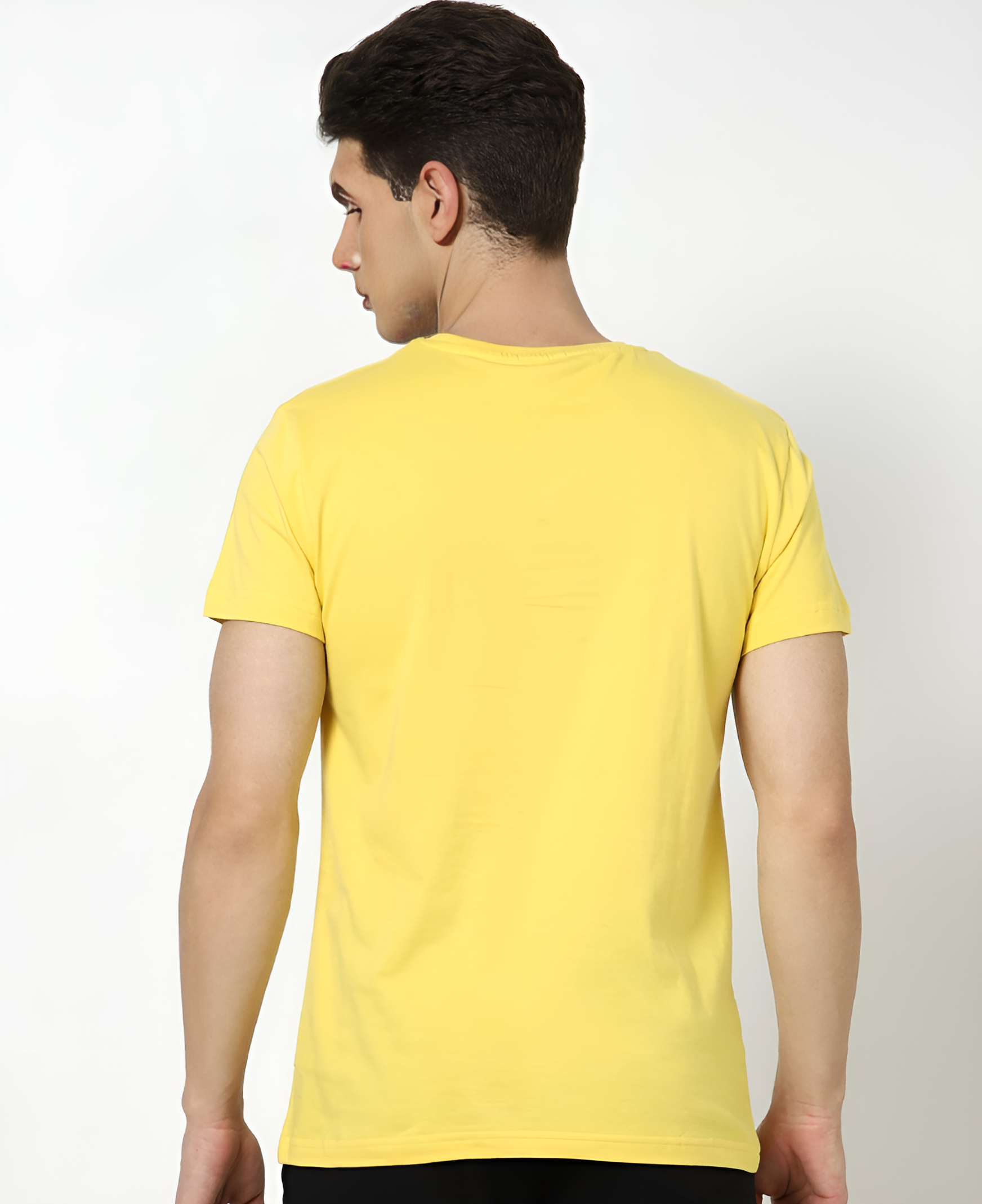 Men’s Solid Yellow Slim Fit T-Shirt – Fresh & Vibrant Casualwear