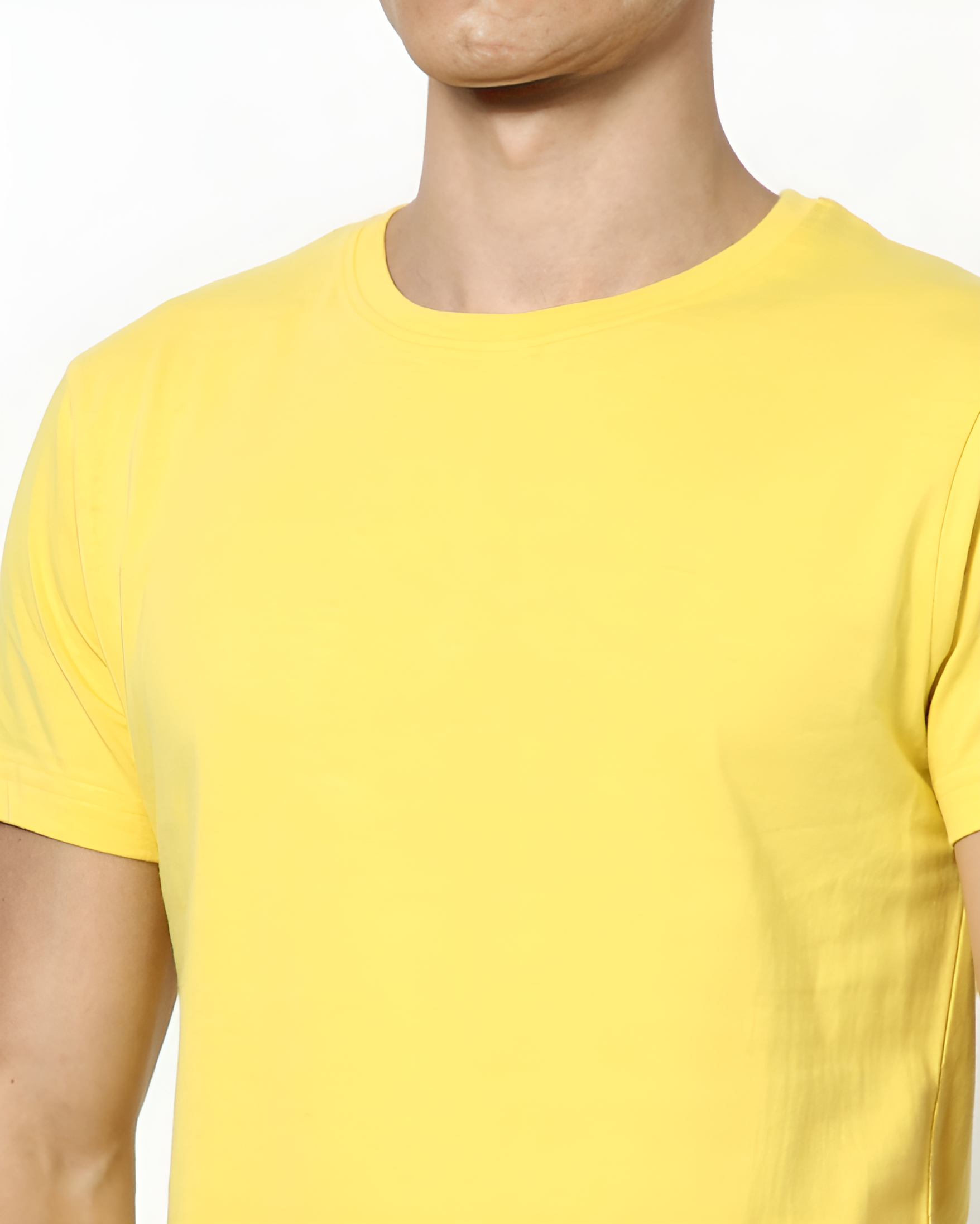 Men’s Solid Yellow Slim Fit T-Shirt – Fresh & Vibrant Casualwear