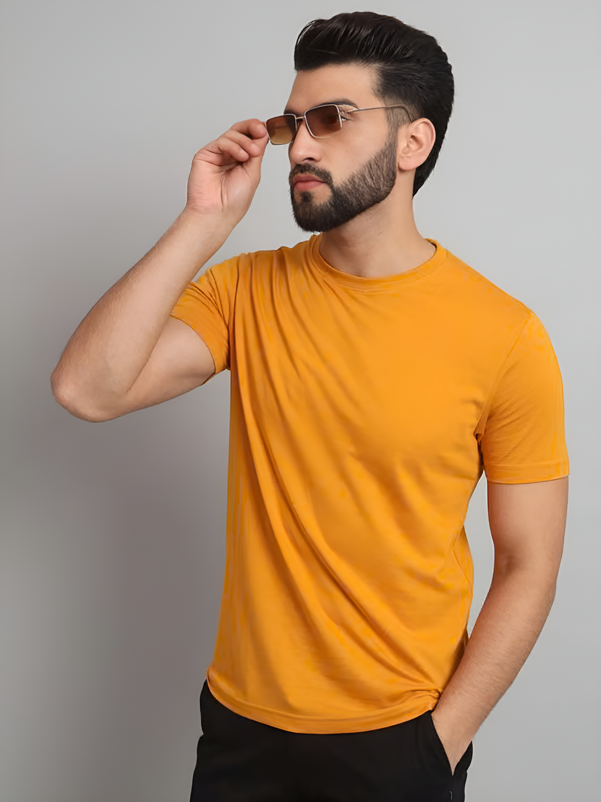 Men’s Solid Orange Slim Fit T-Shirt – Bold Casualwear Staple