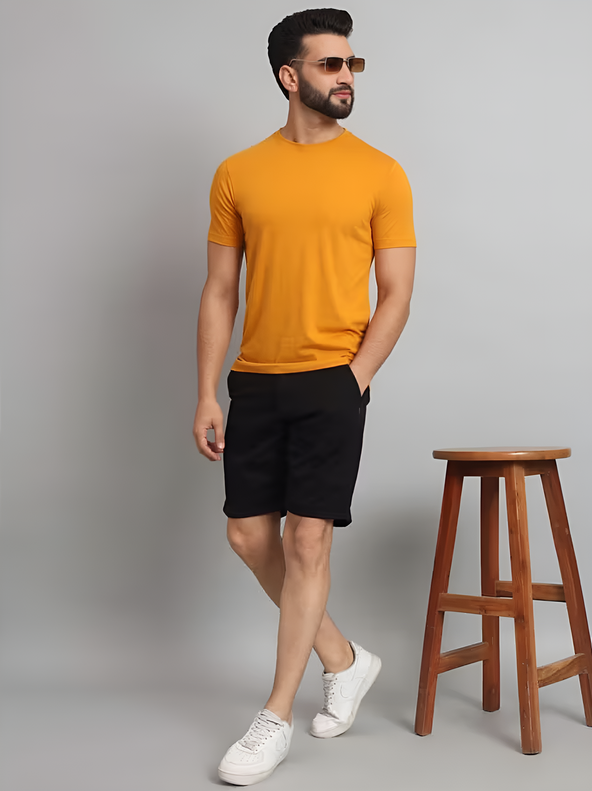 Men’s Solid Orange Slim Fit T-Shirt – Bold Casualwear Staple
