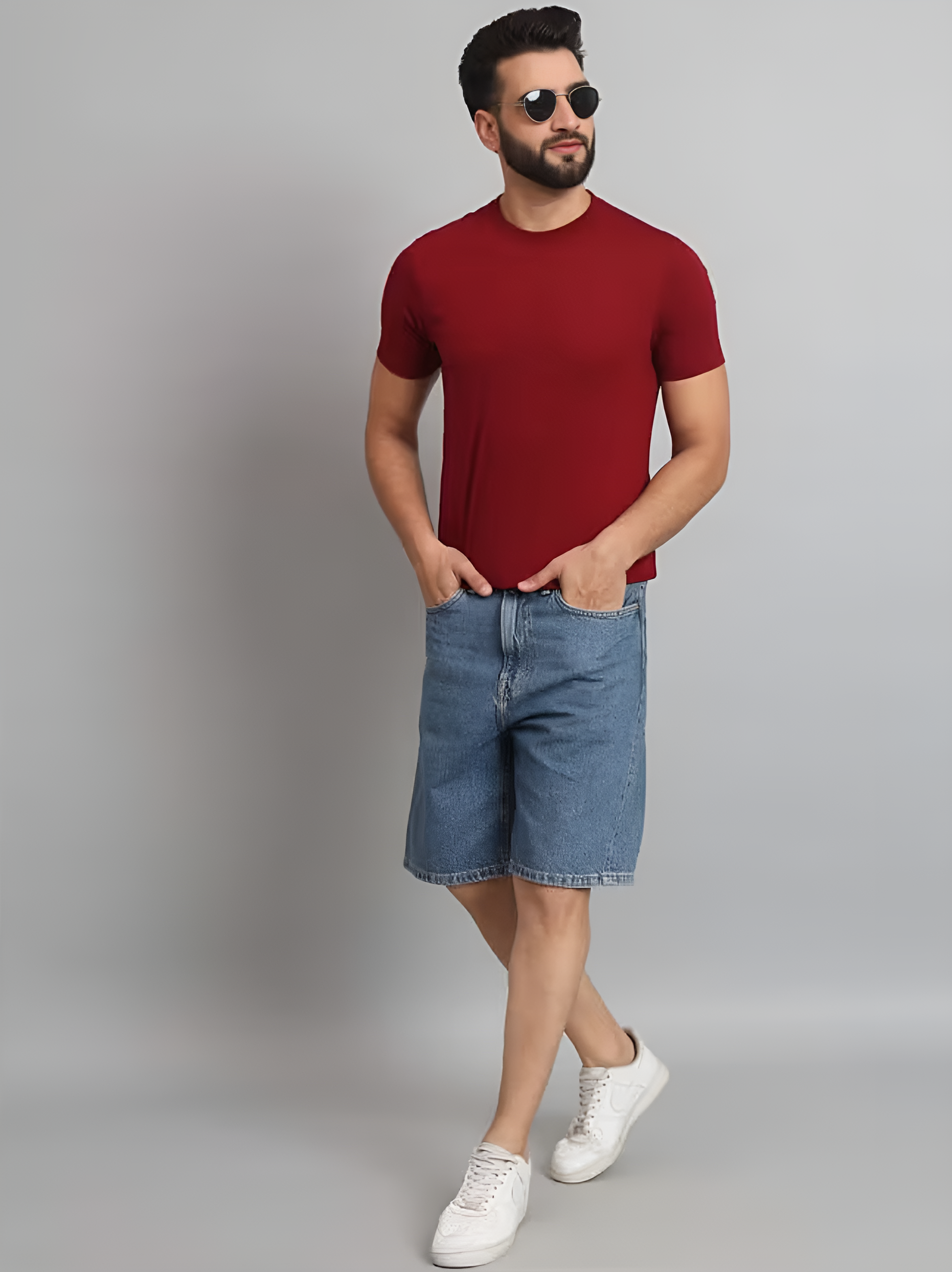 Men’s Solid Red Slim Fit T-Shirt – Bold Everyday Essential
