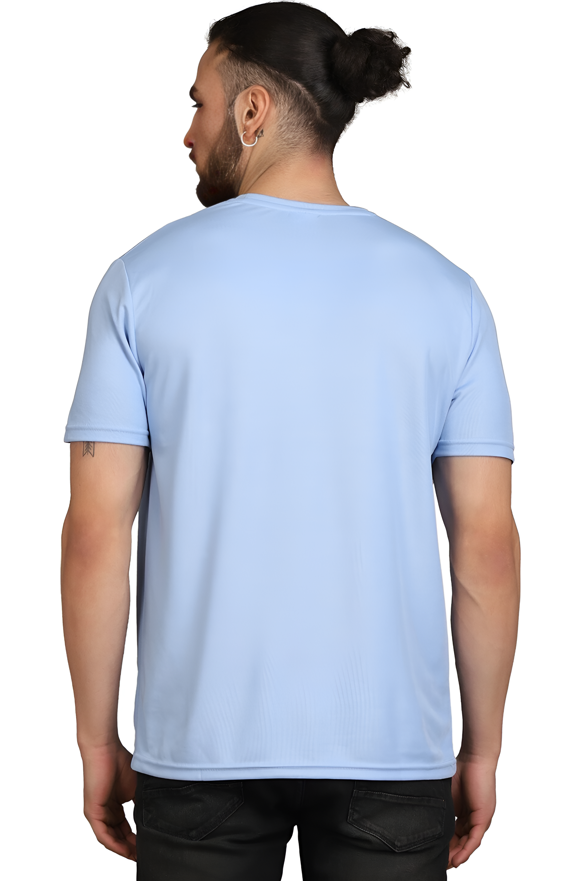 Men’s Solid Sky Blue Slim Fit T-Shirt – Cool & Casual Everyday Wear