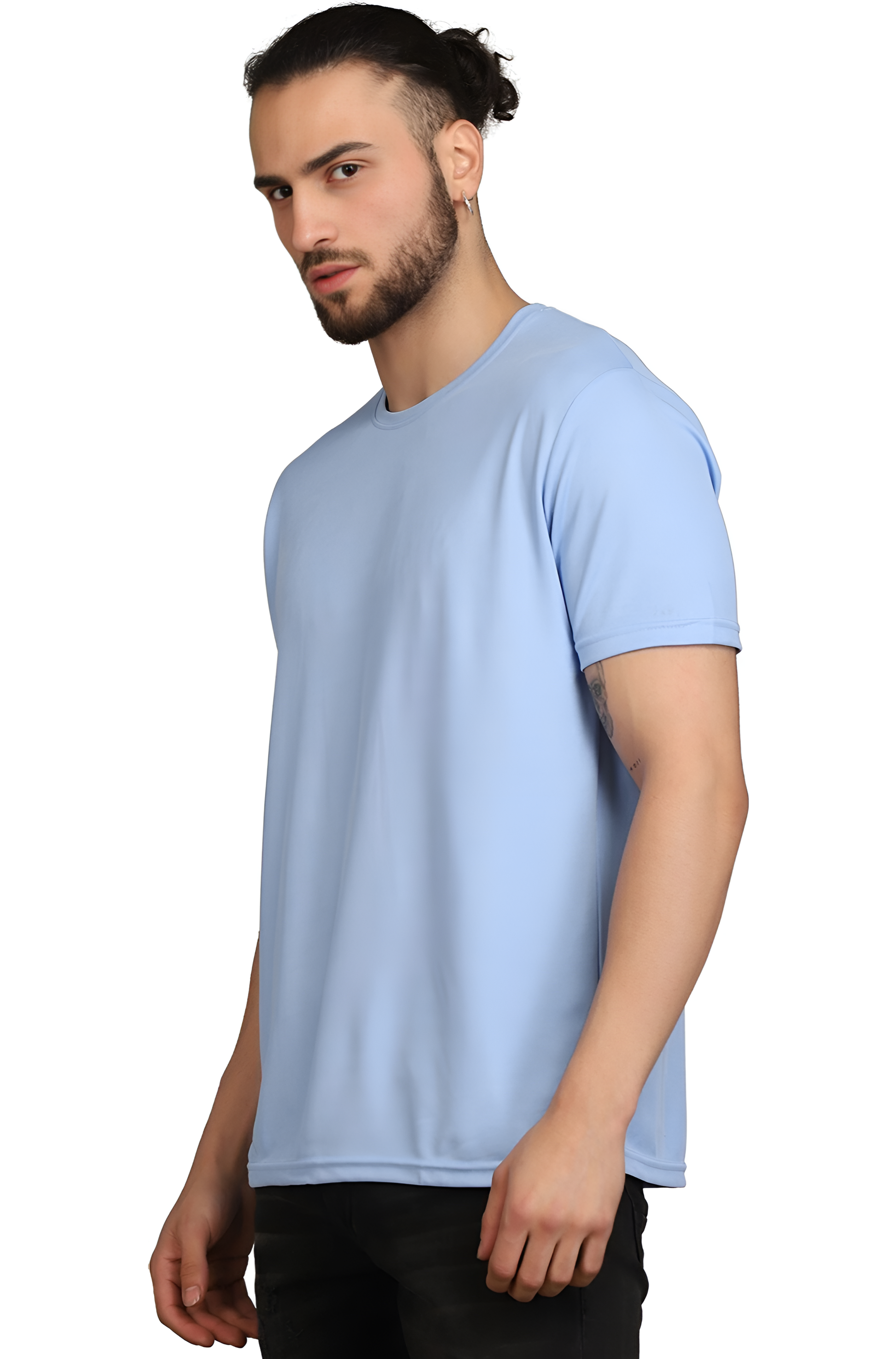 Men’s Solid Sky Blue Slim Fit T-Shirt – Cool & Casual Everyday Wear