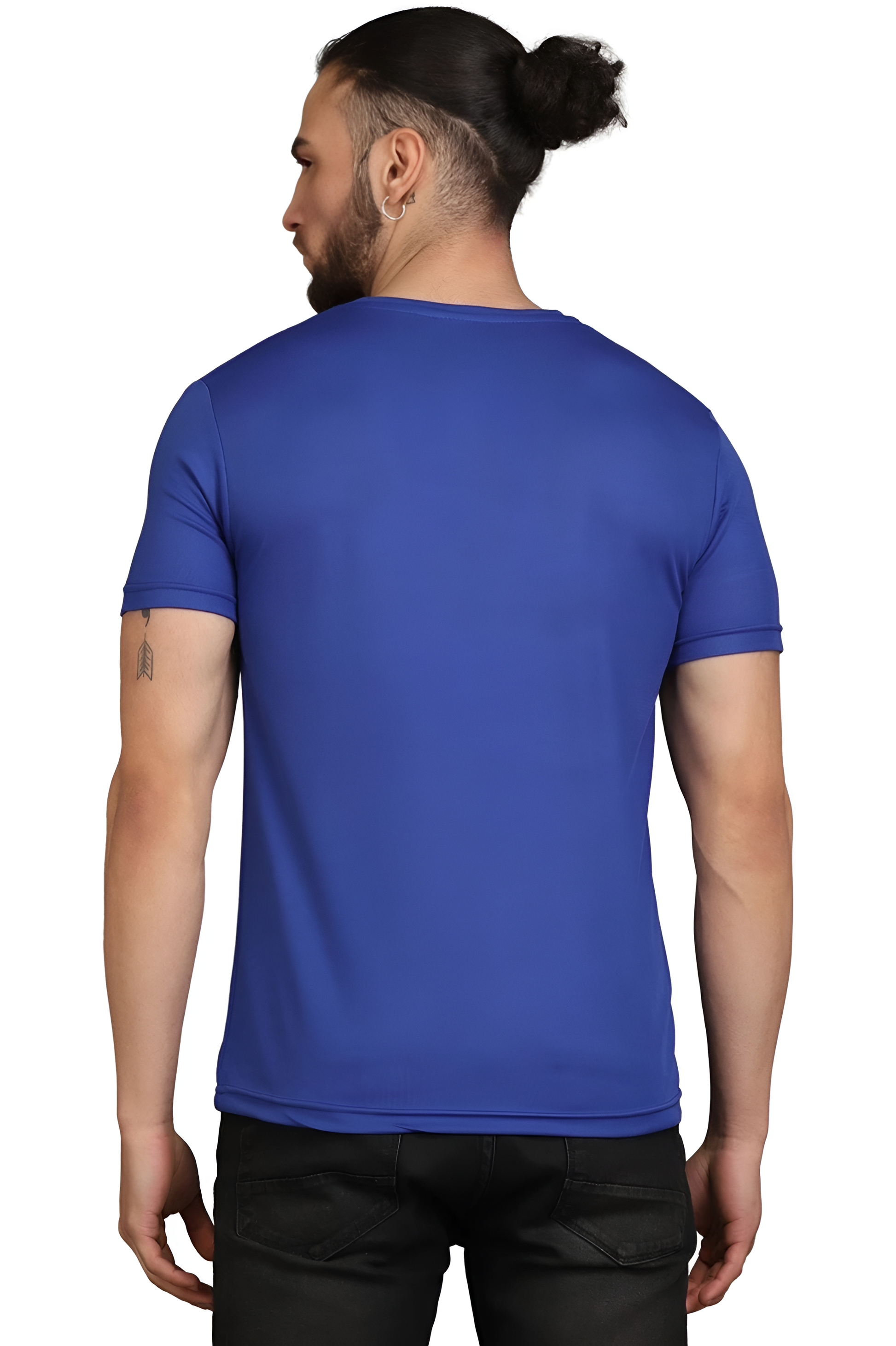 Men’s Solid Royal Blue Crew Neck T-Shirt – Slim Fit