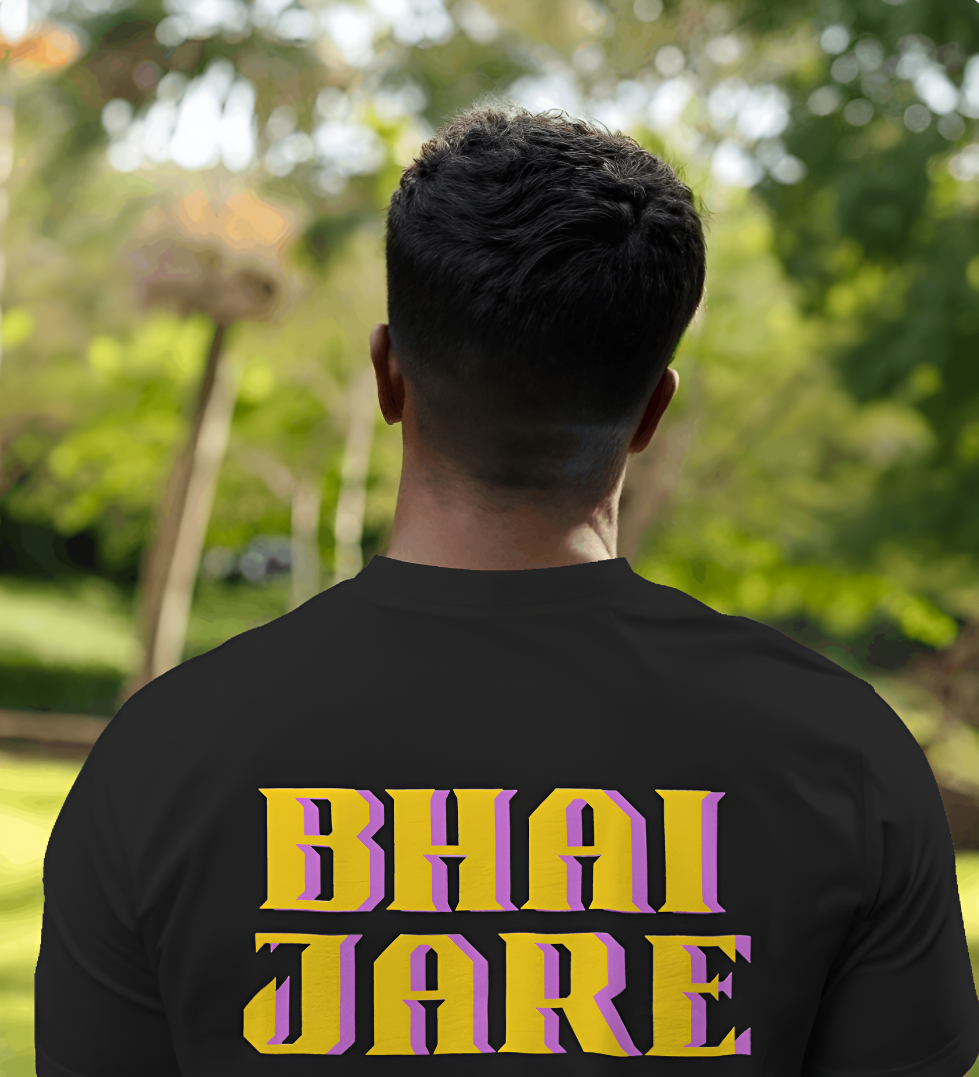 BHAI JARE / BHAI AARE Printed T-Shirt – Black | Desi Swag Streetwear for Men