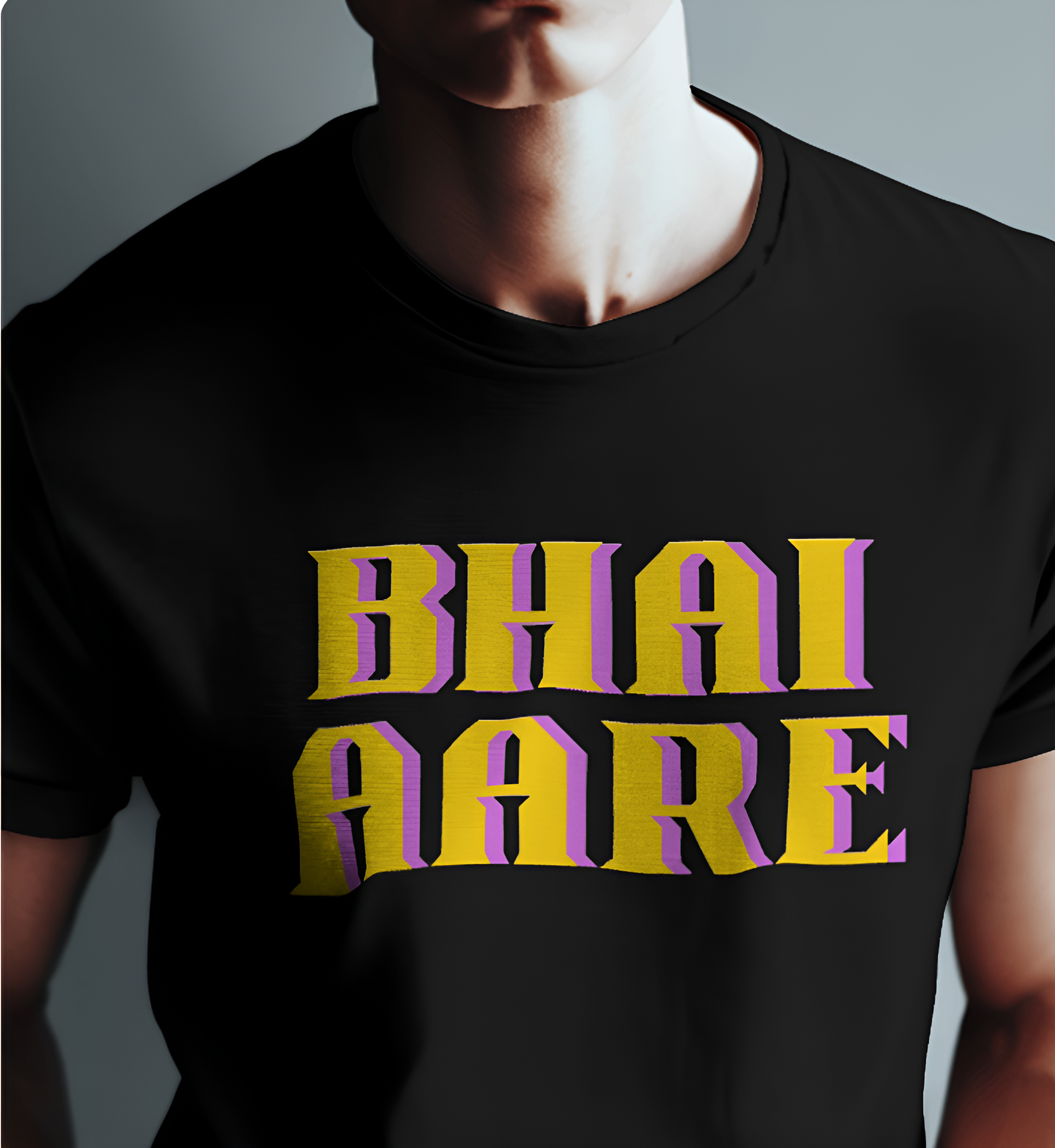 BHAI JARE / BHAI AARE Printed T-Shirt – Black | Desi Swag Streetwear for Men