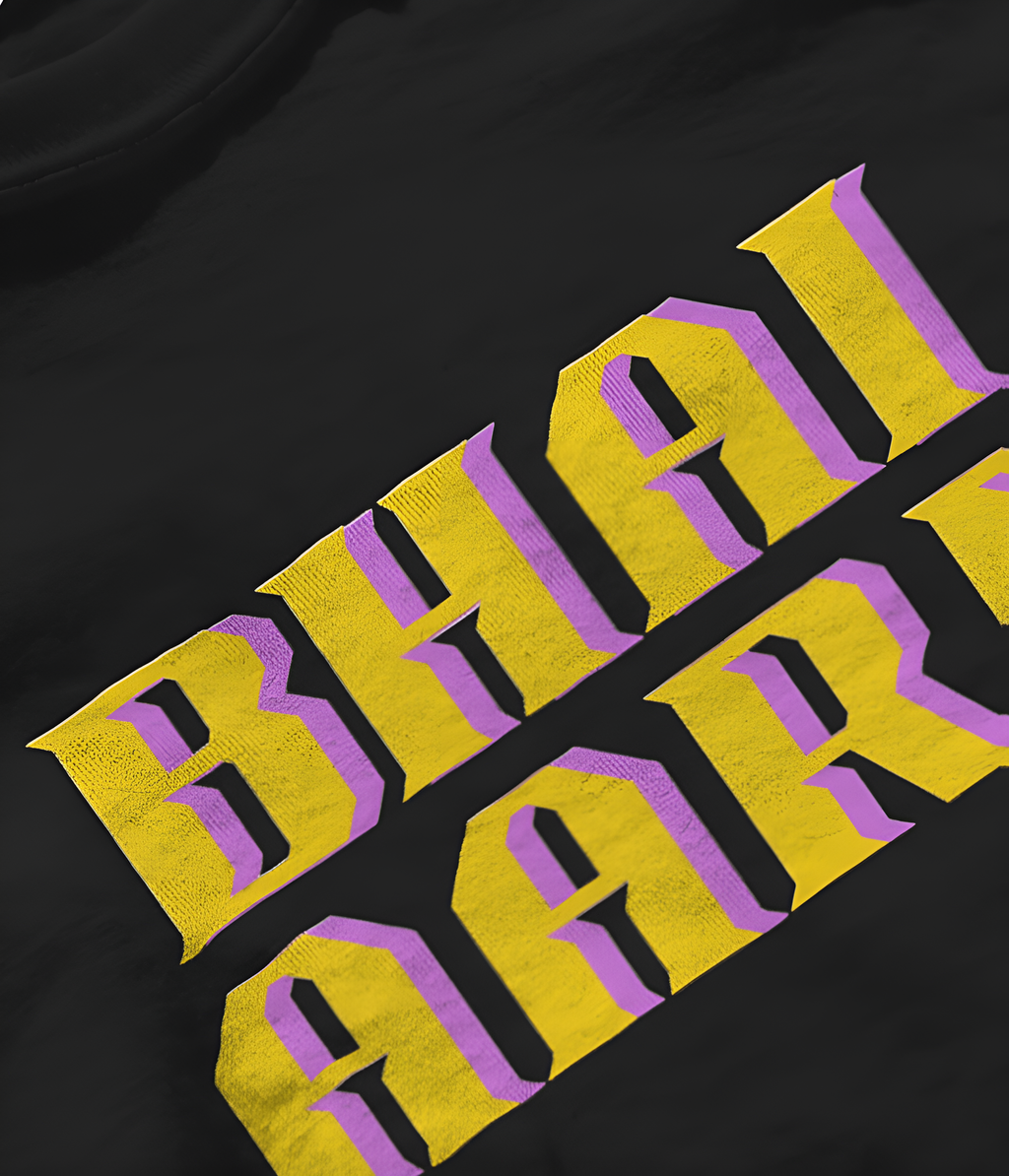 BHAI JARE / BHAI AARE Printed T-Shirt – Black | Desi Swag Streetwear for Men
